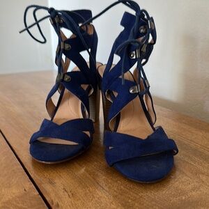 Elegant Blue Strappy Heels